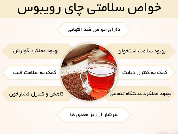 خواص سلامتی چای رویبوس Infographic 